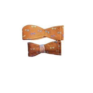 Countess Mara Bow Tie Theme Bow Tie Orange Silk Blend Adjustable New with Tags